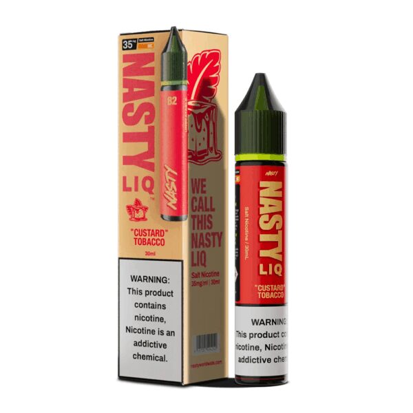 Kremsi vanilya ve yumuşak tütün aromalı salt nikotin likit.