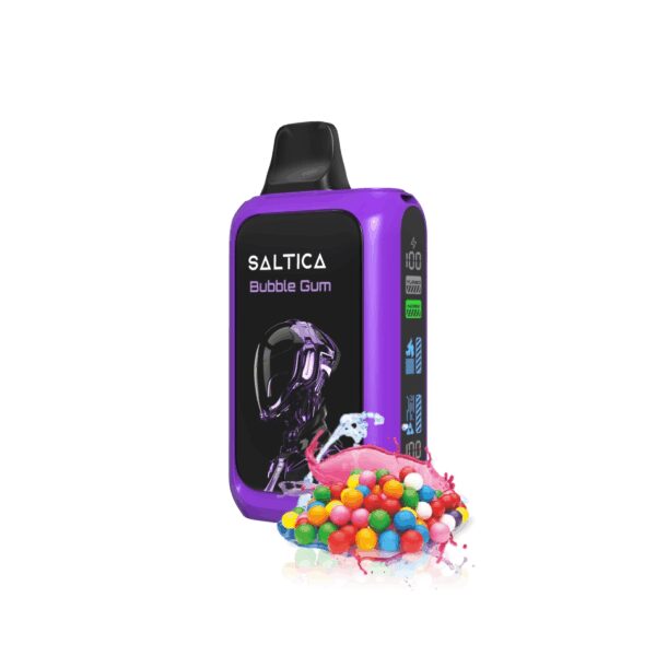 Saltica Cyber 18000 Bubble Gum kullan-at vape, 18000 puff kapasitesiyle uzun ömürlü ve pratik bir taze sakız lezzeti sunar.