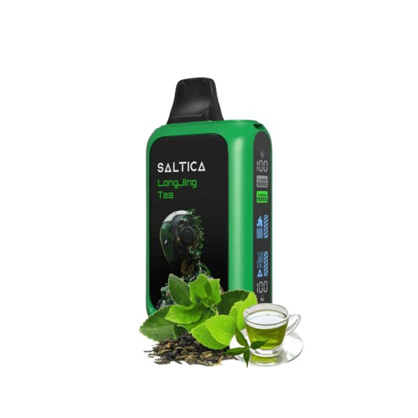 Saltica Cyber 18000 puf, taze Longjing çayı aromalı kullan-at vape.