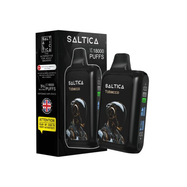 Saltica Cyber 18000 kullan-at vape, uzun ömürlü tütün keyfi ve doyurucu aroma sunar.