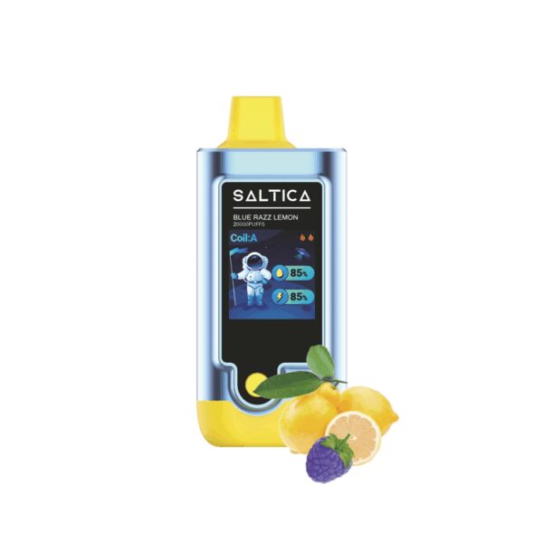 Saltica Digital Blue Razz Lemon 20000 puf, ferah meyve lezzeti ve yüksek kapasiteli salt nikotin içerir.