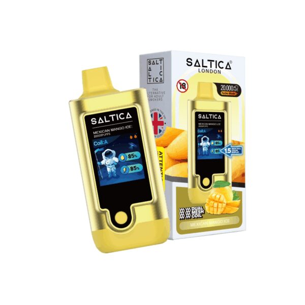 Saltica Digital 20000 puf, buz serinliği ile olgun mango lezzetli kullan-at elektronik sigara.
