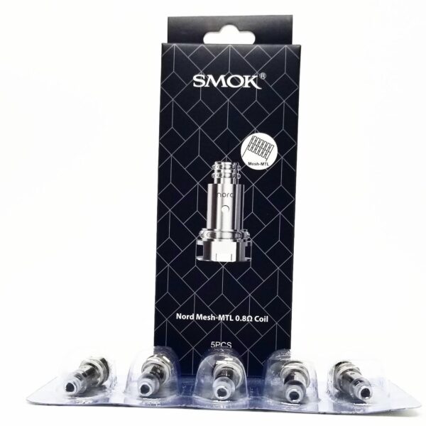 Smok Nord 2 için 0.8 Ohm DC MTL uyumlu, yoğun buhar sağlayan 5'li atomizer paketi.