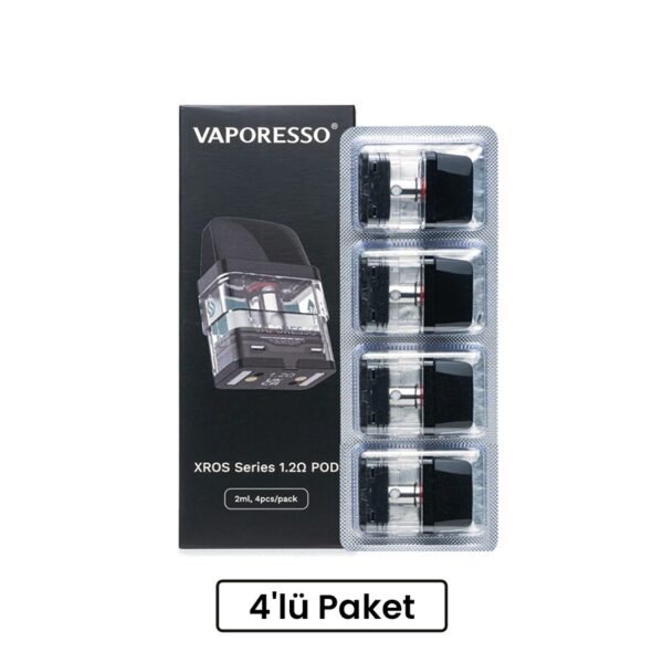 Vaporesso XROS için orijinal uyumlu, uzun ömürlü dörtlü yedek kartuş seti.