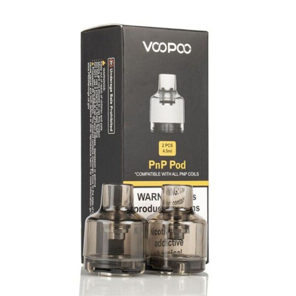 Voopoo PNP uyumlu 4,5 ml kapasiteli iki adet sızdırmaz yedek pod.