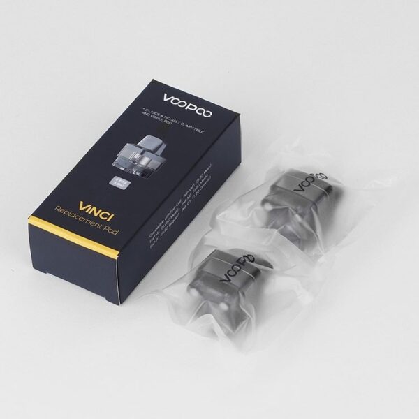 Voopoo Vinci için 5.5ml kapasiteli, değiştirilebilir iki adet uzun ömürlü pod kartuş.