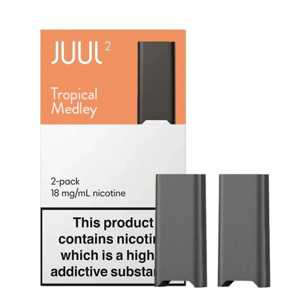 JUUL2 cihazı için tropikal meyve aromalı salt nikotin kartuş.